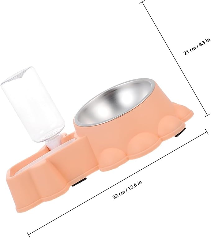 Automatic Pet Water Dispenser Bowl and Stainless Steel Dog Food Feeder with 2-in-1 Design, Wear-Resistant Pet Puppy Feeding Bowl for Home Use