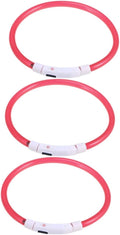 FRCOLOR 3pcs Led Glowing Dog Collar USB Rechargeable Pet Collar for Night Safety -Saving Flexible Shapes