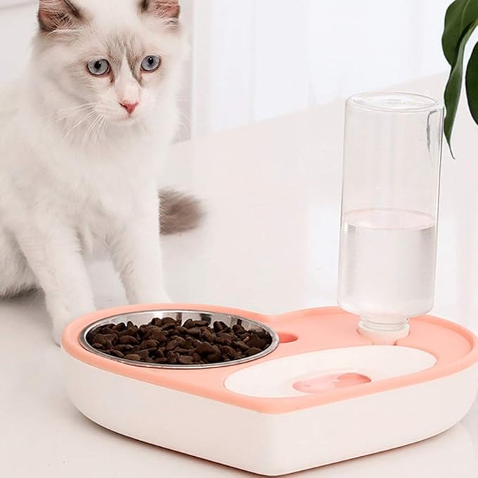 Pet Feeder, Automatic Drinking Fountain, Pet Drinking Fountain, NonWet Mouth and Antioverturning Pet Bowl