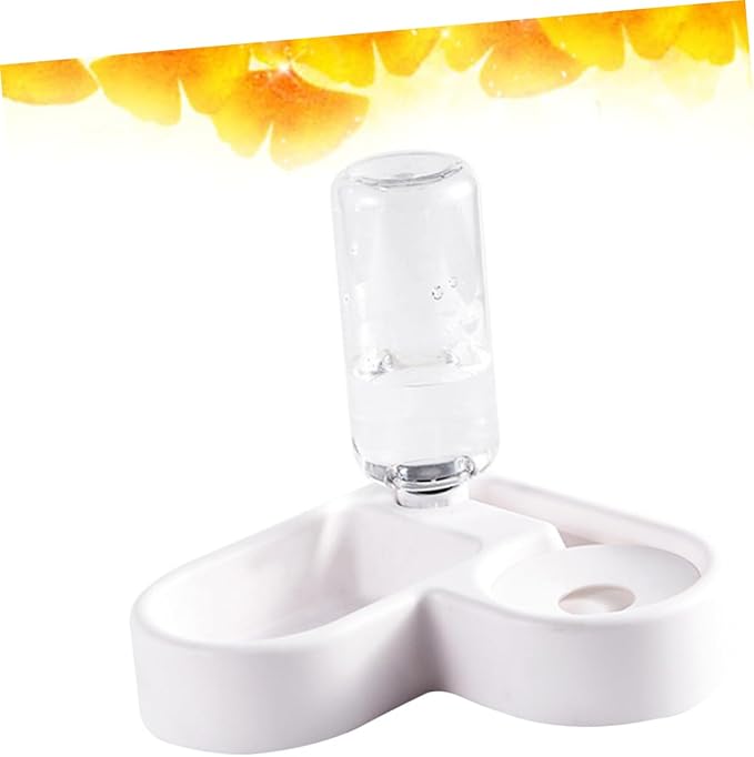 Automatic Dog Water Feeder and Pet Food Dispenser Stylish White Design Non-tip Bowl for Cats and Dogs for Home Decor and Convenient Feeding
