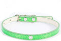 Lakke Bling Sequin Puppy Dog Collar Cat Necklaces Supplies Solid Nylon Durable Walking Running Necklaces Green S