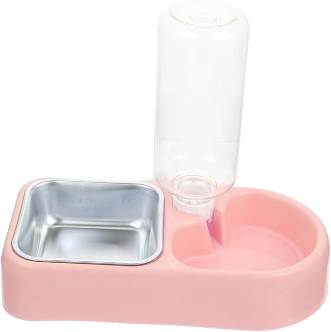 BESPORTBLE 1set Hanging Automatic Water Feeder for Dogs and Cats Detachable Non-Skid Bowls Dual Food and Water Function Convenient Pet Feeding