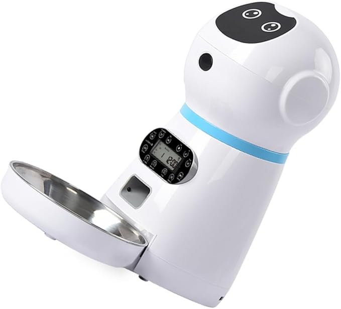 Kisangel 1set Intelligent Cat Feeder Digital Timer Automatic Pet Food Dispenser for Timed Feeding Capacity and Continuous Food Supply for Cats and Dogs