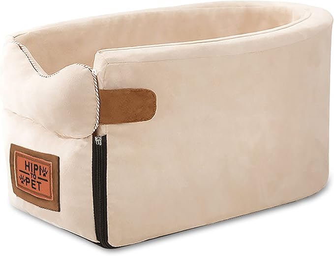 Ergocar Pets Booster Seat for Car Front Seat Travel Carrier Cage Breathable Collapsible Soft Cute Washable Portable Small Dogs & Cats Pet Car Seat Puppy Car Seat Within 6kg-White