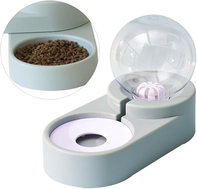 VICASKY Creative Double Bowl Pet Water Feeder Automatic Water Dispenser for Dogs and Cats Blue Non Spill Design with Smooth High Density Surface for Home and Pet Shops