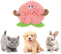 Fruit Shaped Snuffle Mat for Dogs and Cats, Interactive Slow Feeding Toy with Crinkle Paper BB Squeaker and Bell, Peach Watermelon Lemon Pear Design, Soft Fleece with Non-Slip Bottom (peach)