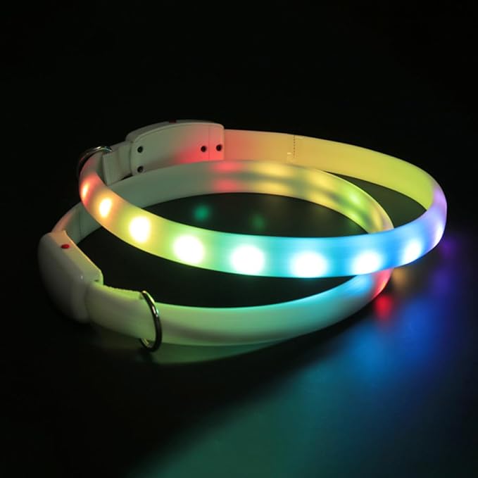 SUPVOX USB Rechargeable LED Dog Collar Luminous Pet Collar for Night Safety for Dogs Durable and Comfortable Design for