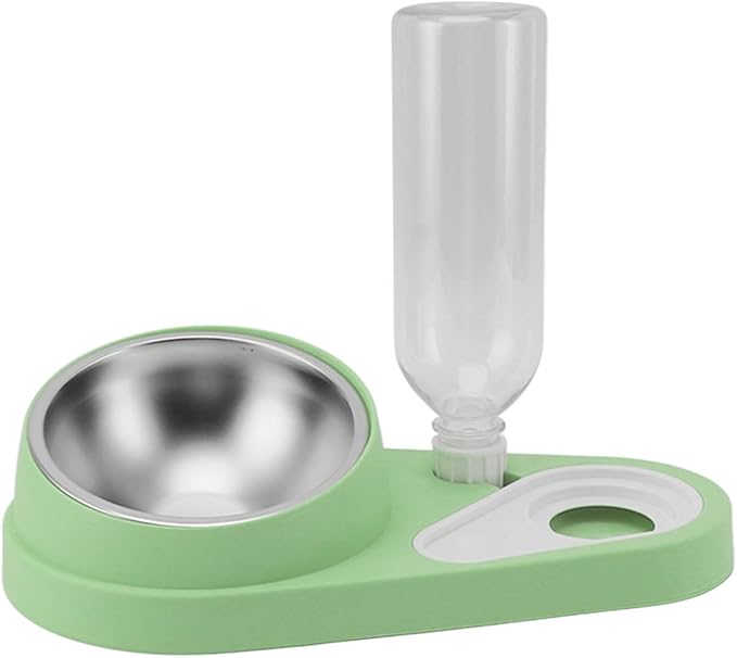 Automatic Spill Proof Cat Dog Water Bowl Food Dispenser, Non Slip Stainless Steel, Wet Dry Food Separation, Multiple Pet Feeding, Easy to Clean and Maintain, Pet Food Water Bowl