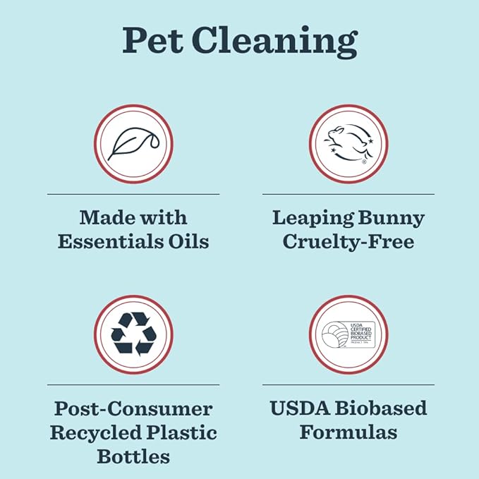 Mrs. MEYER'S Clean Day Pet Cleaning Kit, includes Pet Stain & Odor Fighter 28oz and Odor Neutralizer 28oz, Coconut Leaf