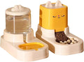 2 Pack Automatic Pet Feeder and Water Dispenser Set, Pet Food Bowl Gravity Dog Feeder and Dog Water Dispenser for Dogs Cats Pets Animals Large Capacity (Yellow)