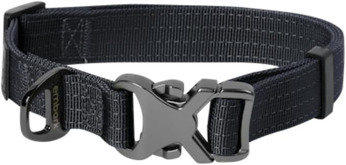 Embark Adventure Pro Dog Collar – Heavy Duty Tactical Dog Collar Stylish & Durable Nylon Dog Collar for Large Dogs, Small Dogs & Medium Dogs. Strong Buckles for Any Size Breed (Small, Black)