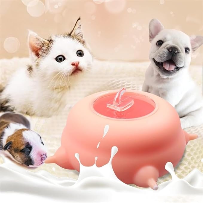 NANZU Silicone Puppy Pet Milk Feeder, Kitten Supplies, 4 Nipples Feeding Station for Puppies/Doggie/Cats/Dog Small Size Animals, 200ml