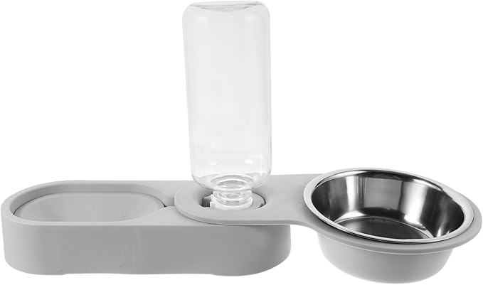Stainless Steel Cat Bowl Elevated Cat Feeder Tilted Pet Bowl and Automatic Water Container