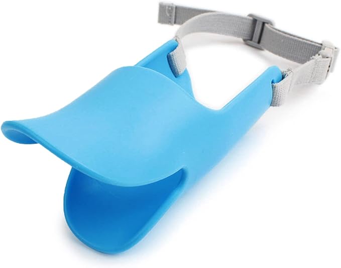 NACOCO Anti Bite Duck Mouth Shape Dog Mouth Covers Anti-Called Muzzle Masks Pet Mouth Set Bite-Proof Silicone Material (Blue, S)