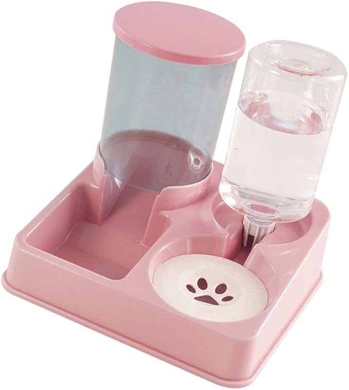 2 in 1 Automatic Dog Water Food Bowl Water Dispenser for Pet Cat Lovely Dog Feeder Raised Food Container Bowl