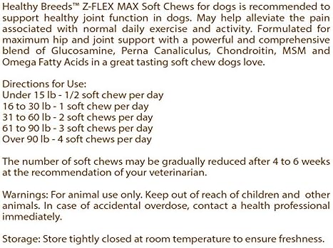 Healthy Breeds Wirehaired Pointing Griffon Z-Flex Max Dog Hip and Joint Support 180 Count