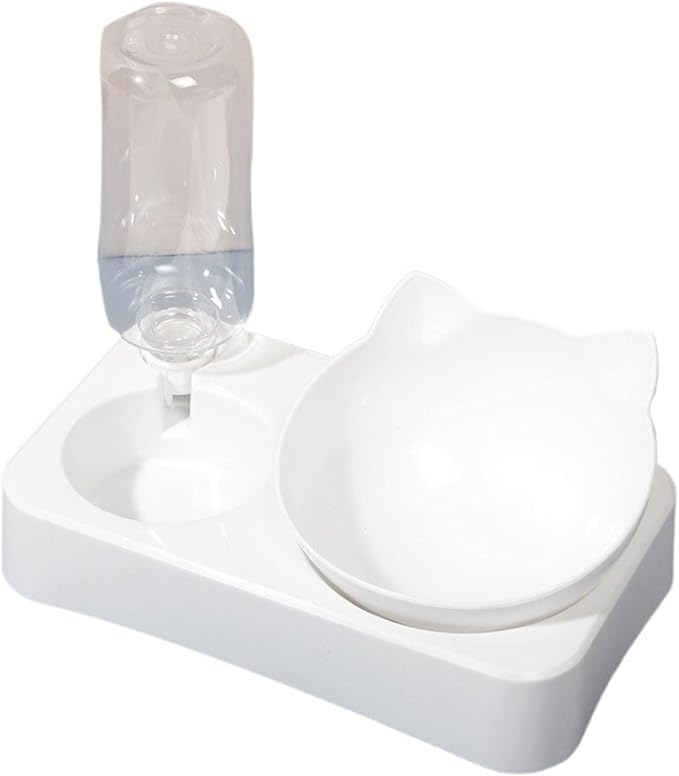Double Bowl Automatic Pet Anti-Overturn Rice Plastic Tableware