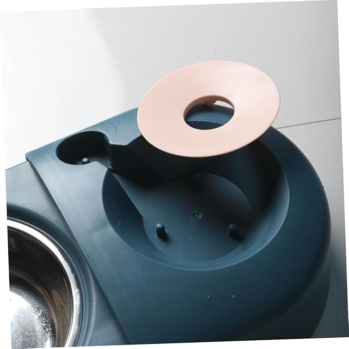 Beaupretty Automatic Dog Feeding Basin and Water Bowl, Blue Pet Food and Water Feeder, Spill-Proof Style for Dogs and Cats, Suitable for Indoor Use