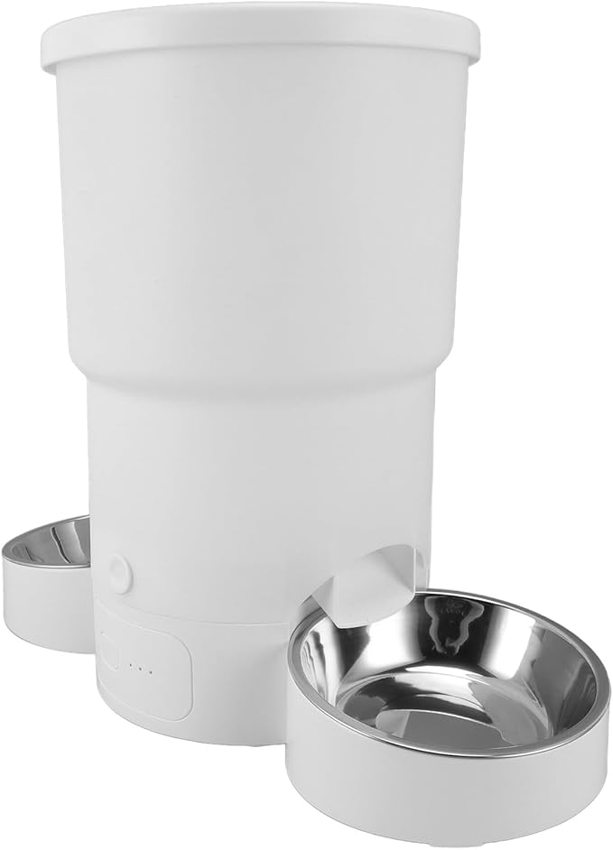 Automatic Pet Feeder, Smart WiFi Remote Control Food Dispenser with Dual Power Supply and Stainless Steel Bowl, for Cats and Dogs