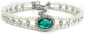 Pet Double Row Pearl Rhinestone Collar Cat Dog Necklace Adjustable Cute Gem Vintage Accessories