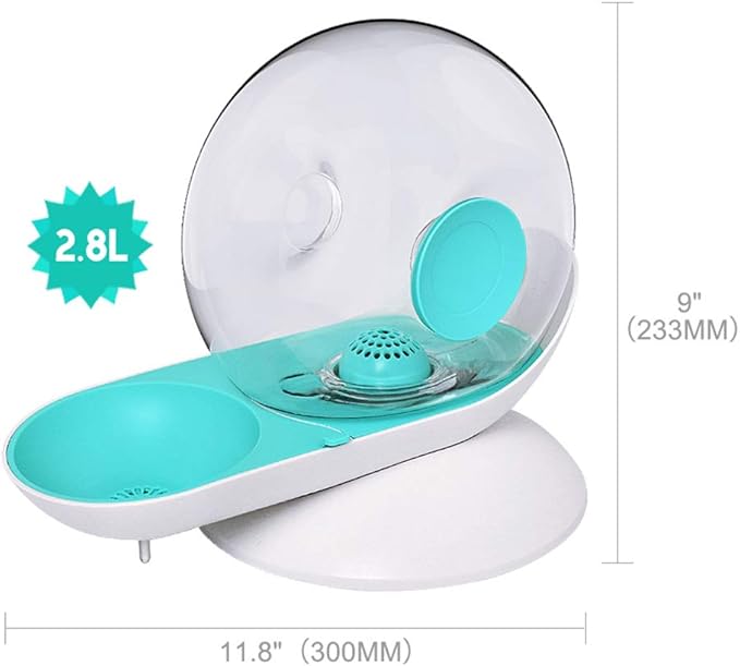 Cat Dog Water Dispenser,Cats Gravity Waterer Feeder Bowl,Snail Shape Cats Automatic Drinking Fountains for Cats/Dogs Non-Slip Round 2.8L