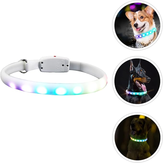 SUPVOX USB Rechargeable LED Dog Collar Luminous Pet Collar for Night Safety for Dogs Durable and Comfortable Design for