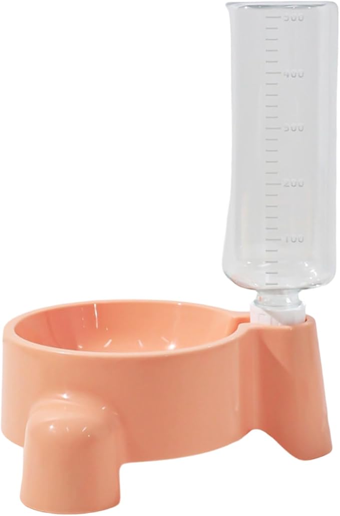 Elevated Pet Feeders with Removable Bottle 500ml Automatic Water Dispenser Dogs Detachable Cats and Water Bowl