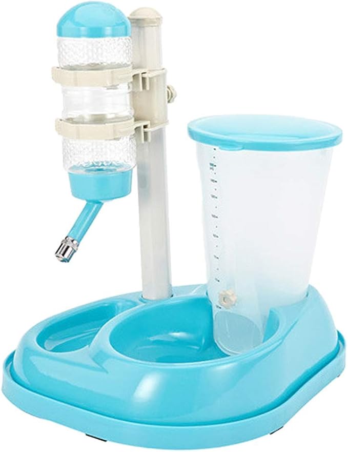 Pet Water Bottle Feeding Bowl Dog Automatic Feeder Food Water Dispenser for Dogs and Cats (Blue)