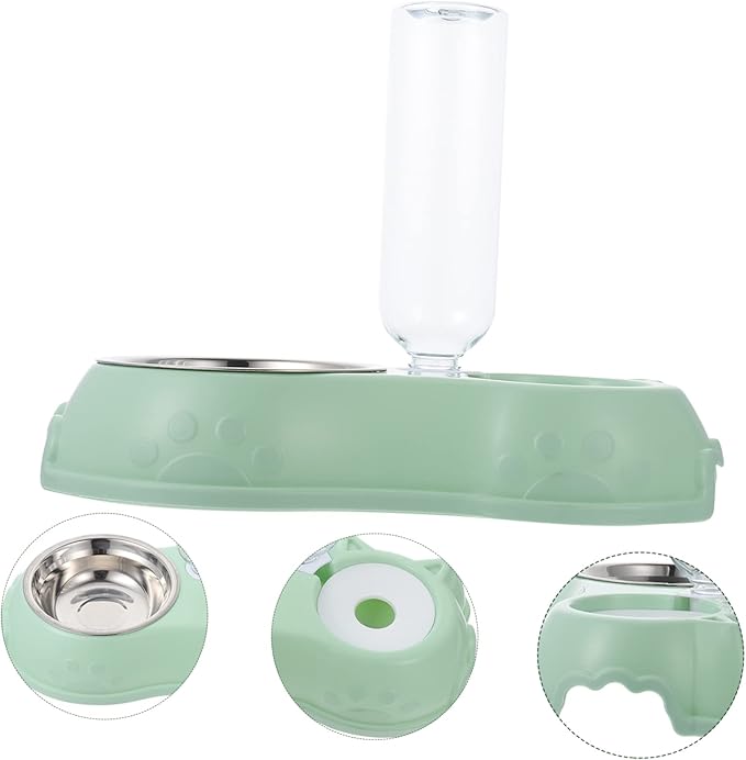 1 Set Automatic Pet Feeder and Water Dispenser Dual Feeding Bowl for Cats Dogs and Rabbits Detachable Design for Easy Cleaning Convenient Feeding Tool for Home and Pet Stores
