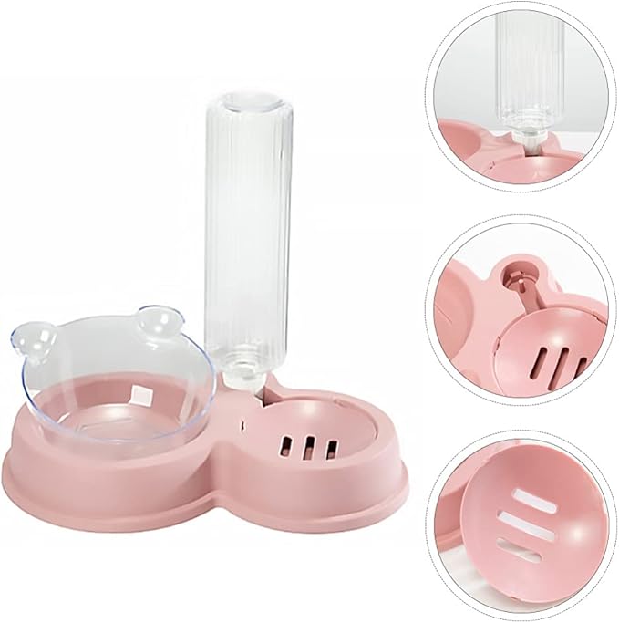 POPETPOP Automatic Pet Water and Food Dispenser Bowl Capacity Dual Compartment Design for Cats and Dogs Easy to Safe Feeding for Pets