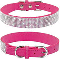 Cute Dog Collar with Bling Rhinestone, Fancy Crystal Diamond Glitter Pretty Jewel Soft Cat Collars for Small Medium Large Breed Dogs Girl Female Pet Puppy Kitten Terrier (S, Hot Pink)