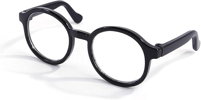 Black Pet Dog Cute Glasses Clear Lens Retro Glasses Photo Props Transparent Cat Sun Glasses for Small Dogs Cats Cosplay Costume Dog Sunglasses