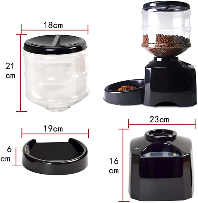 Dog and Cat Automatic Feeder Timing Pet Feeder Recording Tips Leaking Device 5.5 Liters Large Capacity Portable