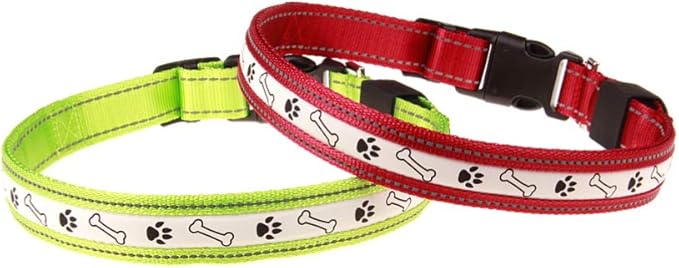 POPETPOP Led Dog Collar Rechargeable Glowing Pet Necklace Fit for Night Safety USB Charging Design for Evening Walks and Camping