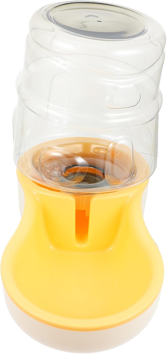 Automatic Pet Water Feeder and Drinking Bowl, Cream Yellow Plastic Water Dispenser for Dogs and Cats, Puppy Drinking Bowl for Home Use