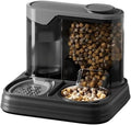 Automatic Pet Feeder and Water Dispenser Set Large Capacity Smart Food Dispensing Bowl for Dogs Cats Animals Indoor Use(Black)