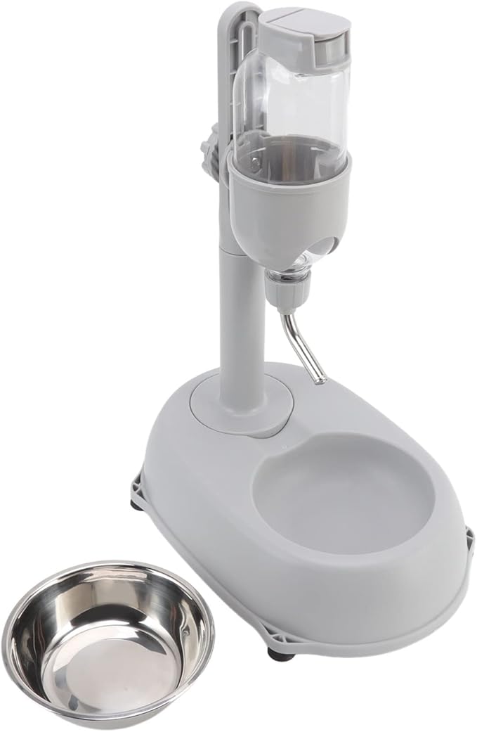 Yosoo Health Gear Pet Automatic Water Feeder Standing Water Dispenser Bowl, 500ml Detachable Adjustable Small Dog Cat Feeding Water Bowl Set, 11 * 7.7 * 15.4 in Automatic Water Food Feeder Bowl Stand