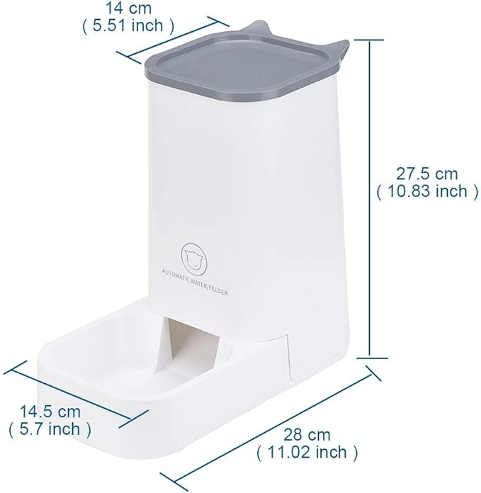 XhuangTech Automatic Feeder Set, 1-Gallon Water Dispenser and 2.1kg Pet Food Feeder, Small Pet Waterer and Feeder, Self-Dispensing, Polypropylene Material, For Cats and Dogs