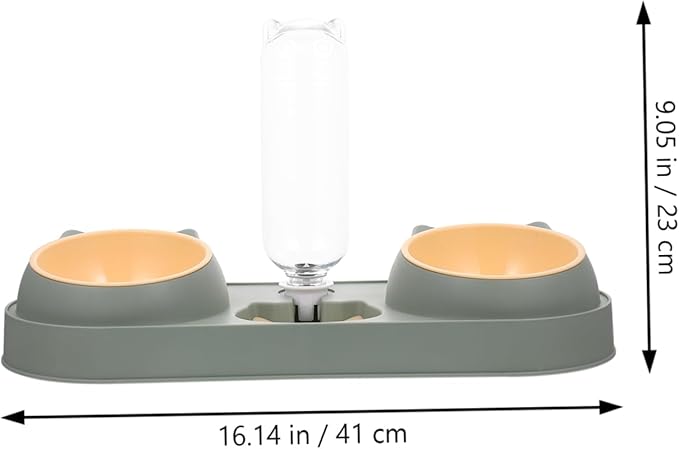 Mipcase Pet Double Bowl Feeder Automatic Dispenser Dog Cat Food and Water Dispenser Random Style