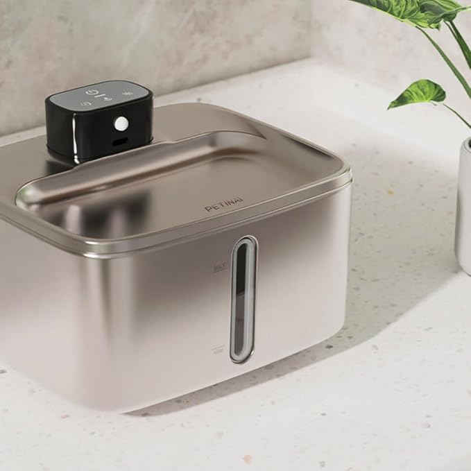 Pet Automatic Dog Water Dispenser Gravity Stainless Steel Water Waterer Feeder, Large Capacity Water Feeding Bowls for Medium & Large-Sized Dogs Cats
