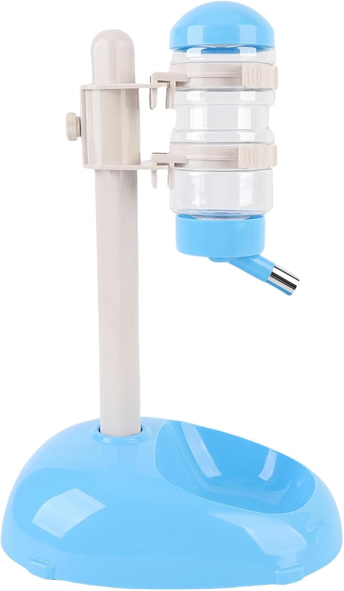Automatic Standing Water Dispenser Bowl, Pet Adjustable Height Feeder for Water 500ml Capacity Standing Water Feeder with Detachable Bottles Ideal for Dogs Cats (Blue)