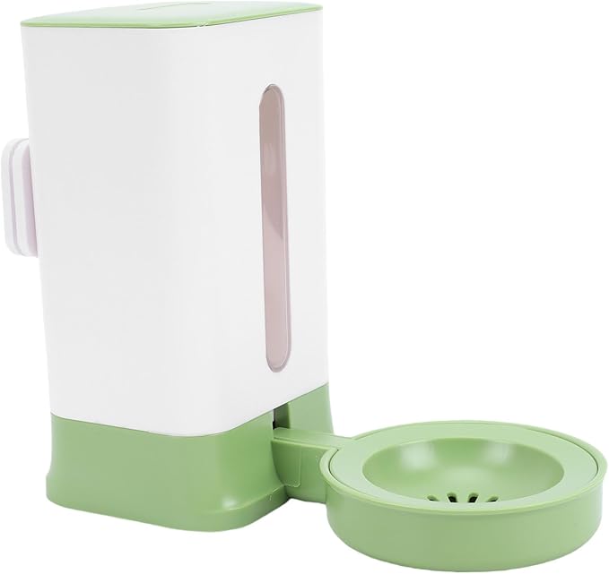 POCREATION Hanging Automatic Pet Water Dispenser Cage Auto Pet Waterer 1.5L No Wet Mouth Design Transparent with Auto Feeding Mechanism for Dogs Cats Small Animals (Green)