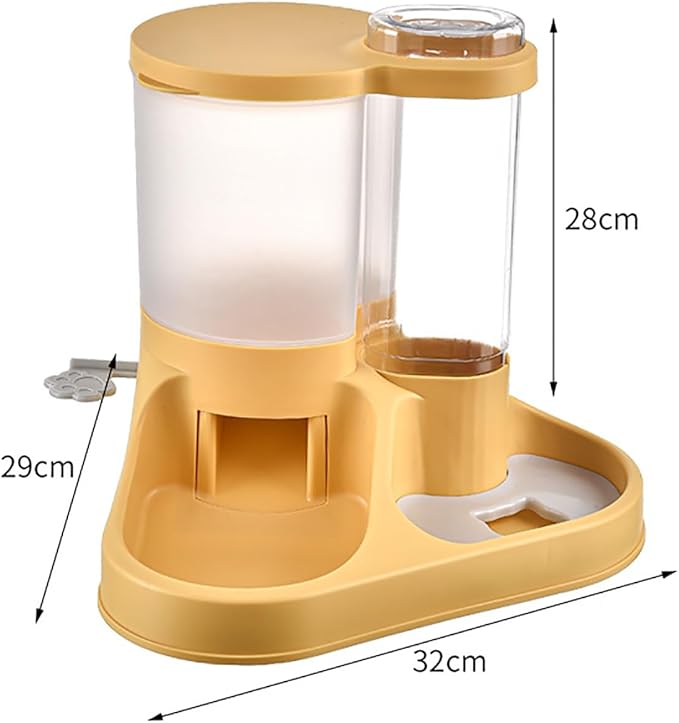 Automatic Dog Feeder Waterer, Multipurpose Large Capacity Transparent Design Cat Food and Water Bowl Set, Pet Feeder and Water Dispenser Set Pet Food Water Dispenser for Dogs Puppies Cats Pets