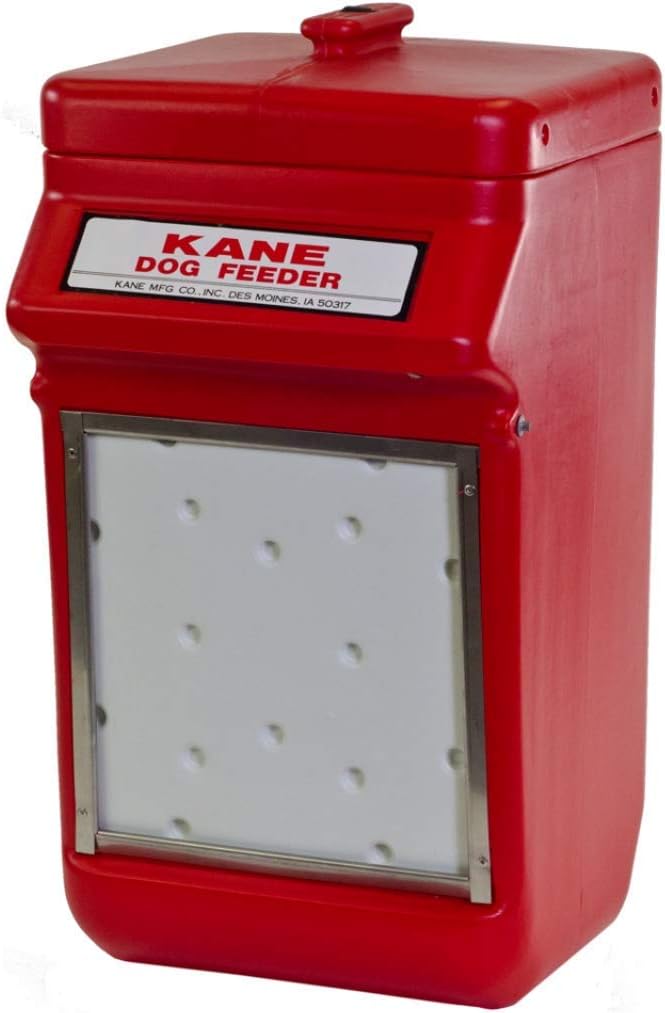 Kane KDF Wall Mount Auto-Shut Dog Feeder, 25 lb Capacity, Bulk Pet Food Dispenser, Outside Dog Bowl is built to last with high density polyethylene and 304 stainless steel