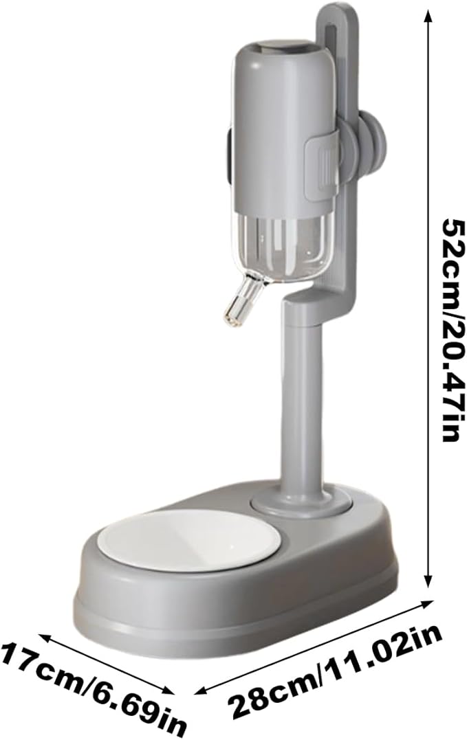 Genérico Water Dispenser for Cats – Adjustable Height Drinker – 750 ml – Non-Drip Standing Drinker for Pets – for Small Animals, Hamster, Squirrel, Hedgehog and