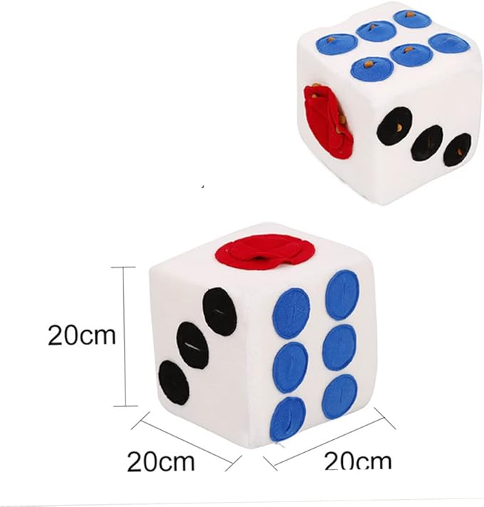 SUPVOX Plush Dog Dice White Sniffing Training Enrichment for Pets Soft Funny Nosework Snuffle for Interactive Play