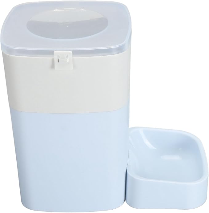 Automatic Pet Feeder Smart Food Delivery Remote Control Large Capacity Cat Dog Feeder Home (Light Blue)