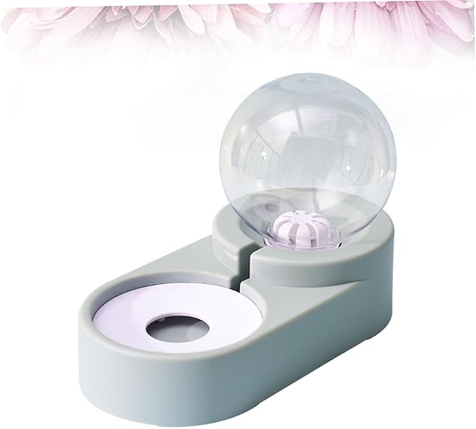 Healifty Creative Pet Automatic Water Feeder Double Bowl Water Dispenser Spill Design Safe High Density Material Smooth Surface for Dogs and Cats Home Use Blue Without Stainless Steel Basin