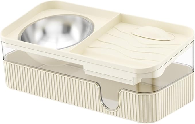 Cats Dog Water and Food Feeder,Pet Supplies,Pet Water Dispenser, Pet Automatic Feeder,Pet Watering Dispenser Puppy, Cream