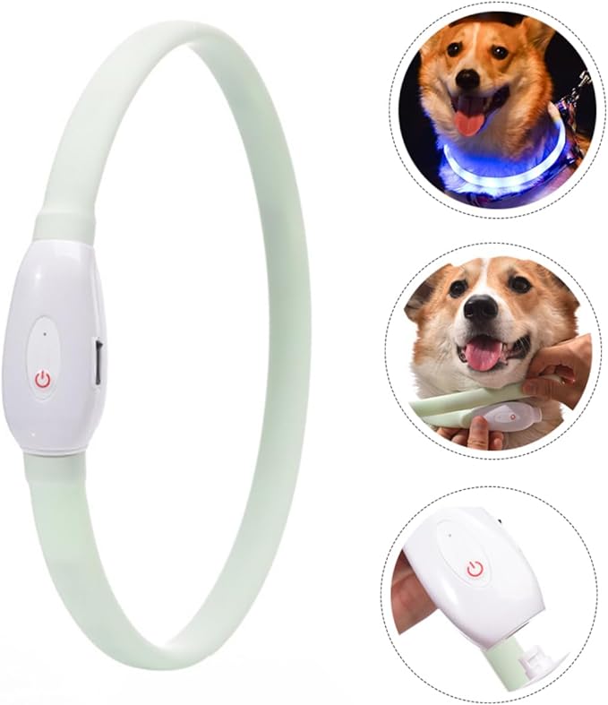 Generic USB Rechargeable LED Luminous Pet Collar Flashing Dog Collar for Safe Soft Durable Material Easy to Use